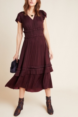 current air sereia pleated midi dress