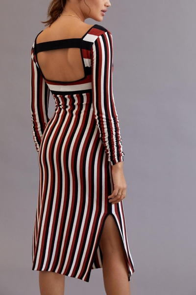 slim fit dress slacks Red and Green Striped Sweater – Cozy Holiday Knit