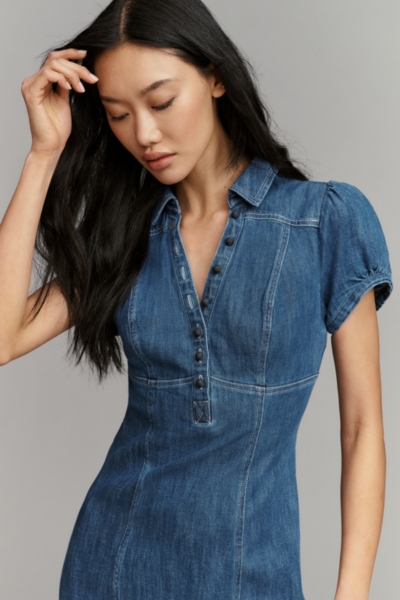 Rebekah Denim Slim Midi Dress