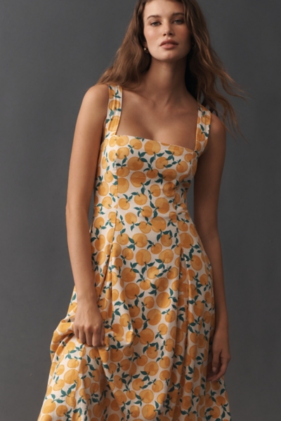 Printed A-Line Halter Midi Dress | Nuuly