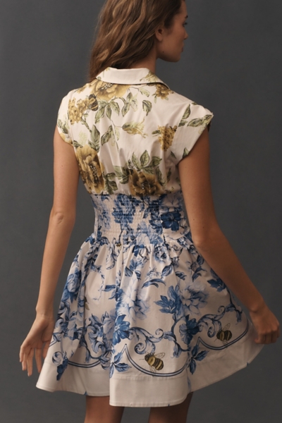 how to dress like fairy Off White Textured V Neck Cap Sleeve Mini Dress