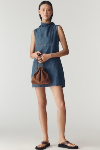 white christmas dresses Turtleneck Denim Dress main image 0