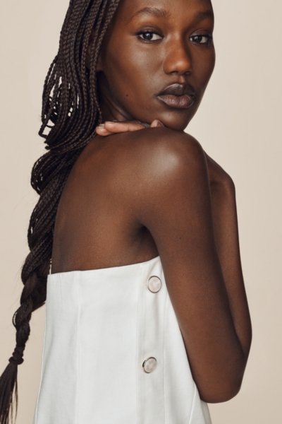 European Linen Stretch Strapless Shift Dress | Nuuly