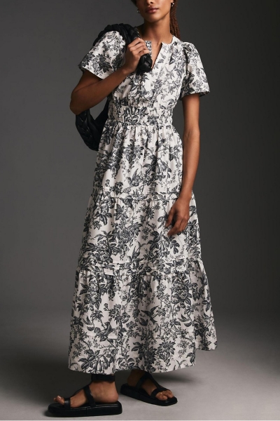 slim fit dress slacks CHARLIE HOLIDAY // Lulu Maxi Dress RETRO STRIPE main image 0