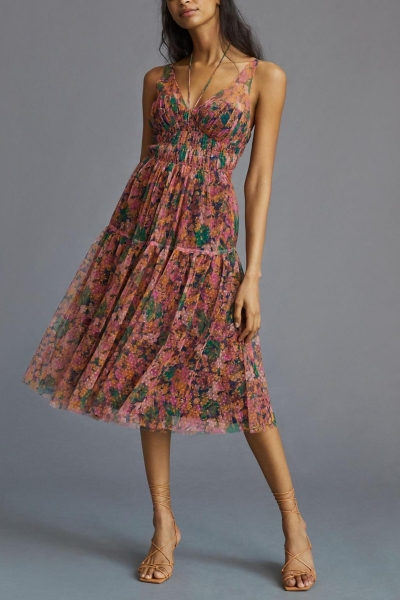 Halter Mesh Midi Dress | Nuuly
