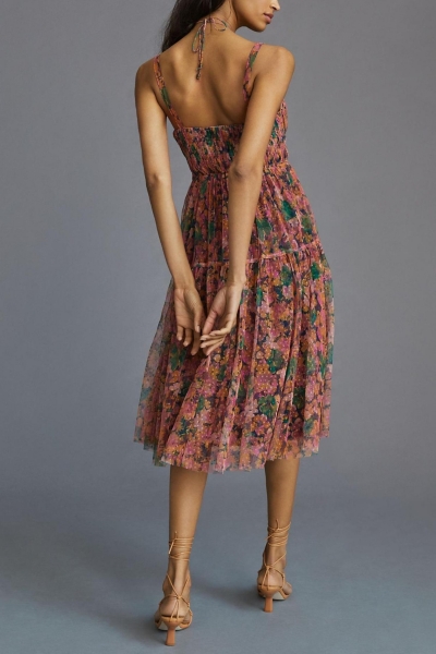 knee length dresses for ladies Sanctuary Mocha Linen Maxi Dress main image 1