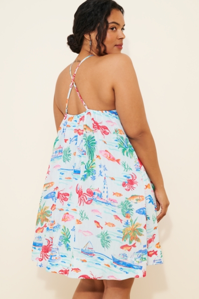 long floral halter dress Womens Criss Cross Tank Midi Dress