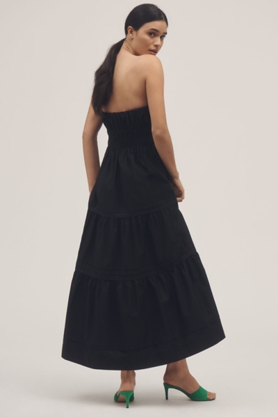sexy maxi dress vacations Suspender Contrast Color Split Dress Sexy Waist Trimming Vacation Evening Maxi  Dress