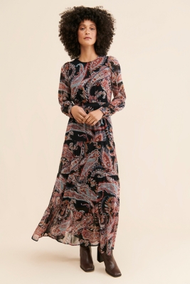 ドレス Original paisley pattern dress PAISLEY-PATTERN LONG DRESS
