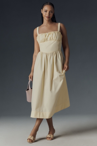 Drop-Waist Ruched Midi Dress | Nuuly