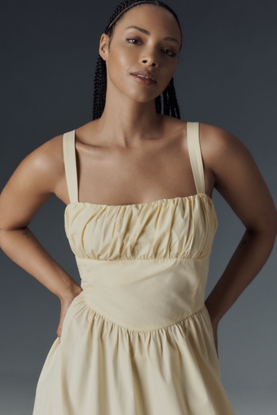white straight midi dress Essential Square Neck Straight Sleeveless Midi Dress Ecru – Lady Biba US