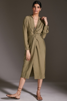 L’or volume shirt dress Je Veux Midi Shirtdress