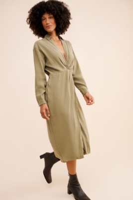Twist Waist Button Front Shirt Dress | Nuuly