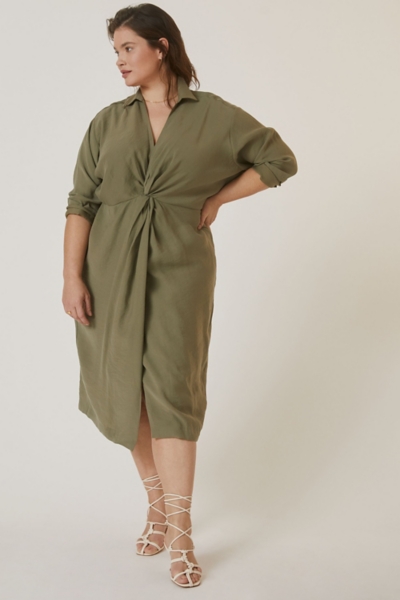 Twist Waist Button Front Shirt Dress | Nuuly