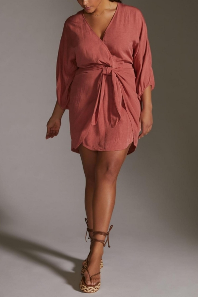 Tie-Front Wrap Mini Dress | Nuuly