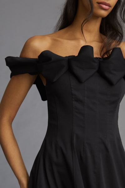 Off-The-Shoulder Bow Mini Dress | Nuuly