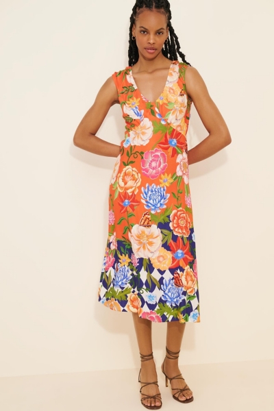 Low Back Printed Midi Dress | Nuuly