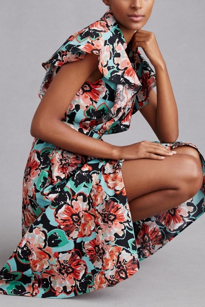 flutter sleeve shirt dress Johnny Was FLUTTER SLEEVE SHIRT DRESS  Marigold Clothing
