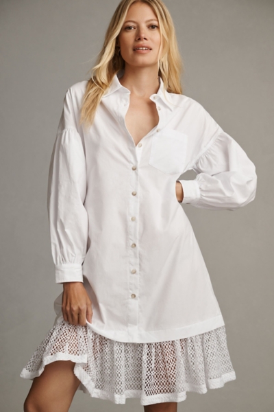 Lace-Hem Shirt Dress | Nuuly