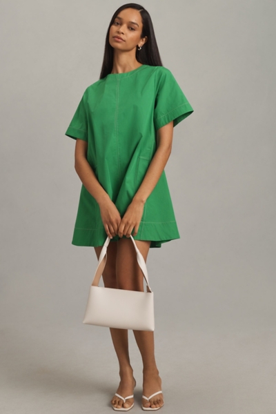 green emerald velvet dress Farm Rio Anthropologie Puff Sleeve Mini Dress Lime Small – Finds For You