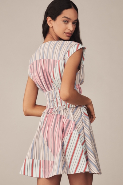 V-Neck Striped A-Line Mini Dress | Nuuly