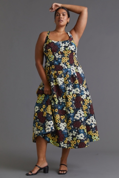 knee length dresses for ladies Marigold Midi Dress | Chartreuse main image 1