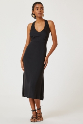 Sleeveless Deep-V Midi Dress | Nuuly Rent