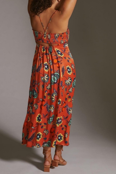 knee length dresses for ladies Surf Gypsy Open Back Maxi Dress Medium / Crystal Blue Stripe