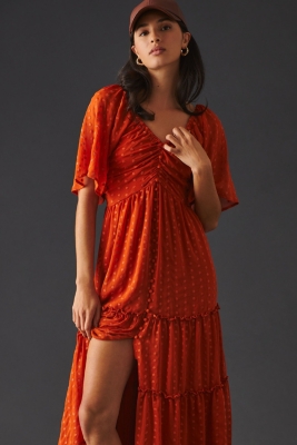ナウンレス NOUNLESS SHEER TIERED KNIT TUNIC （ORANGE） ナウンレス NOUNLESS SHEER TIERED KNIT TUNIC （ORANGE） -靴