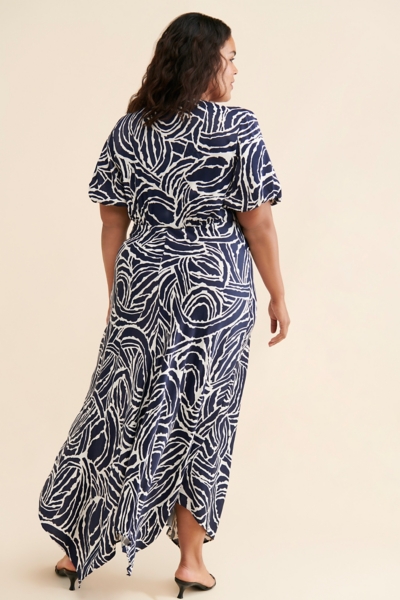 Short-Sleeve V-Neck Button-Front Midi Dress | Nuuly