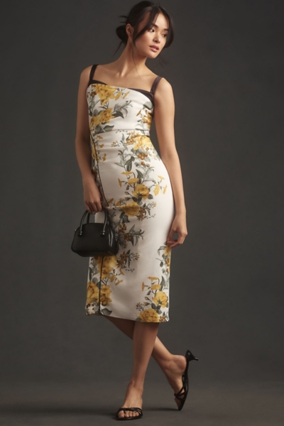 Sleeveless Square-Neck Column Midi Dress | Nuuly