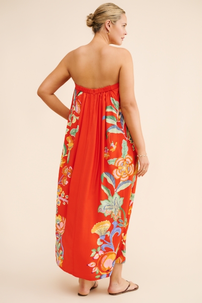 strapless pleated column dress anthropologie Strapless Pleated Column Dress