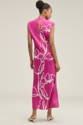 Mock-Neck Midi Slip Dress