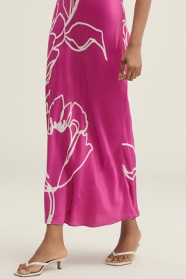 Mock-Neck Midi Slip Dress