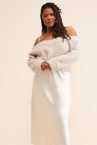 knee length dresses for ladies Bias Layered Slip Dress