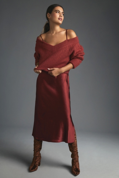 current air layered sweater dress & Slip men black longcoat