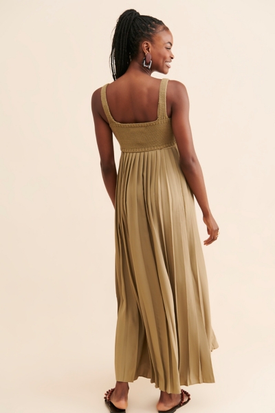 Pleated Maxi Twofer Dress | Nuuly