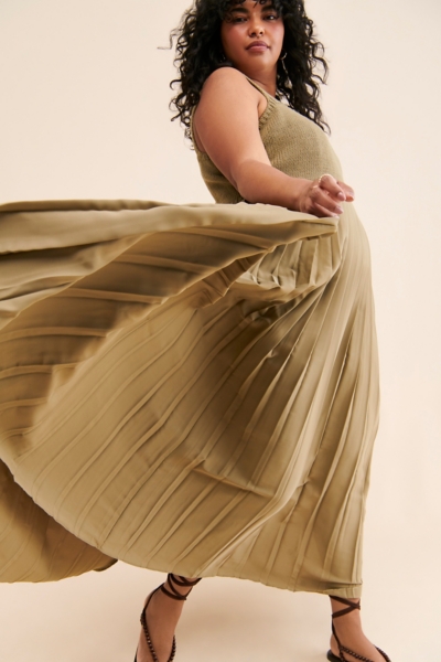 Pleated Maxi Twofer Dress | Nuuly
