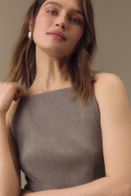 Square-Neck Shift Mini Dress