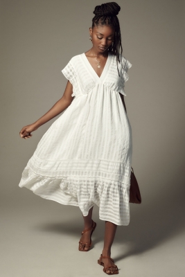 V Neck Ruffled Tiered Babydoll Dress Nuuly