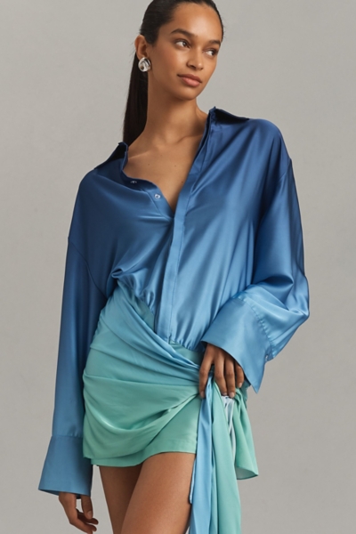 Malira Ombre Mini Shirt Dress