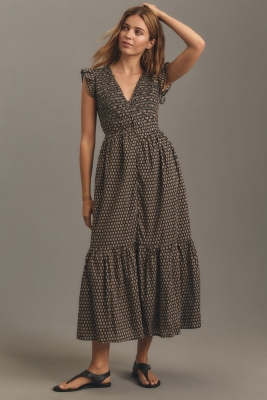 green emerald velvet dress Red Dress | Green Checked Cotton Lace Back Midi Dress main image 0