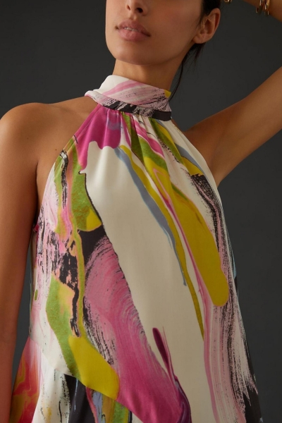 Silk Halter Midi Dress | Nuuly