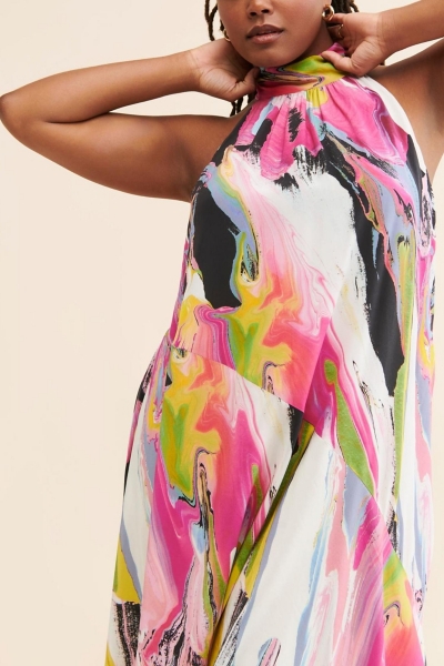 Silk Halter Midi Dress | Nuuly