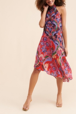 Silk Halter Midi Dress
