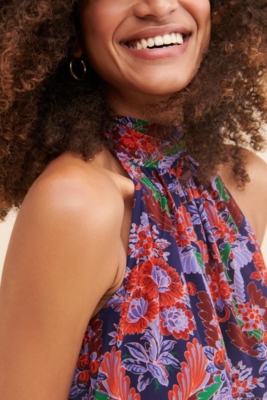 Silk Halter Midi Dress