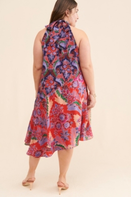 Silk Halter Midi Dress