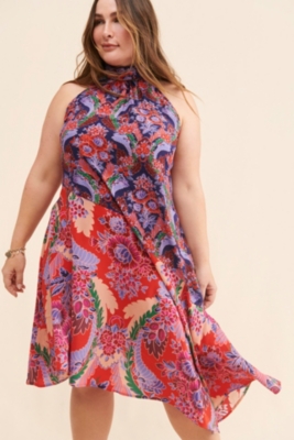 Silk Halter Midi Dress