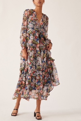 The Marais Printed Chiffon Maxi Dress