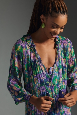 The Marais Printed Chiffon Maxi Dress
